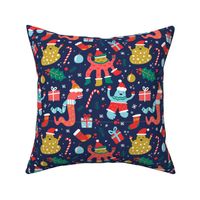 Christmas Fabric Funny Holiday Monsters Cute-01