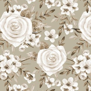 Vintage roses. Sepia