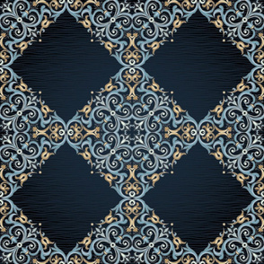 Floral tracery on black. Moroccan Ornaments