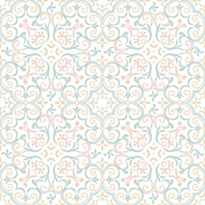 Pastel floral tracery. Moroccan Ornaments