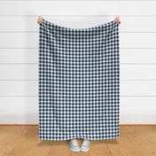 1" navy linen no. 3 buffalo check