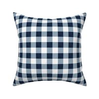 1" navy linen no. 3 buffalo check