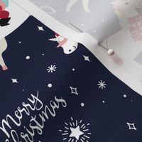 Christmas Fabric Funny Holiday Santa Unicorn Merry Christmas-01