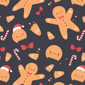 Christmas Fabric Ginger Bread Man Funny Holiday Christmas-01