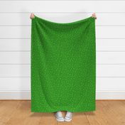 Golden Flourishes on Bright Green Background Fabric 