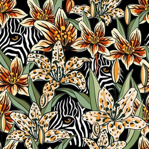 zebra and wild animal flowers SMALL scale