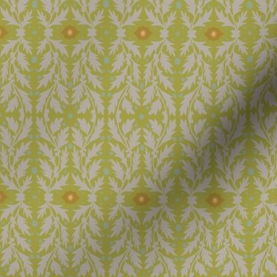 Happy Holiday Block Print in Misty Grey on Pear Green