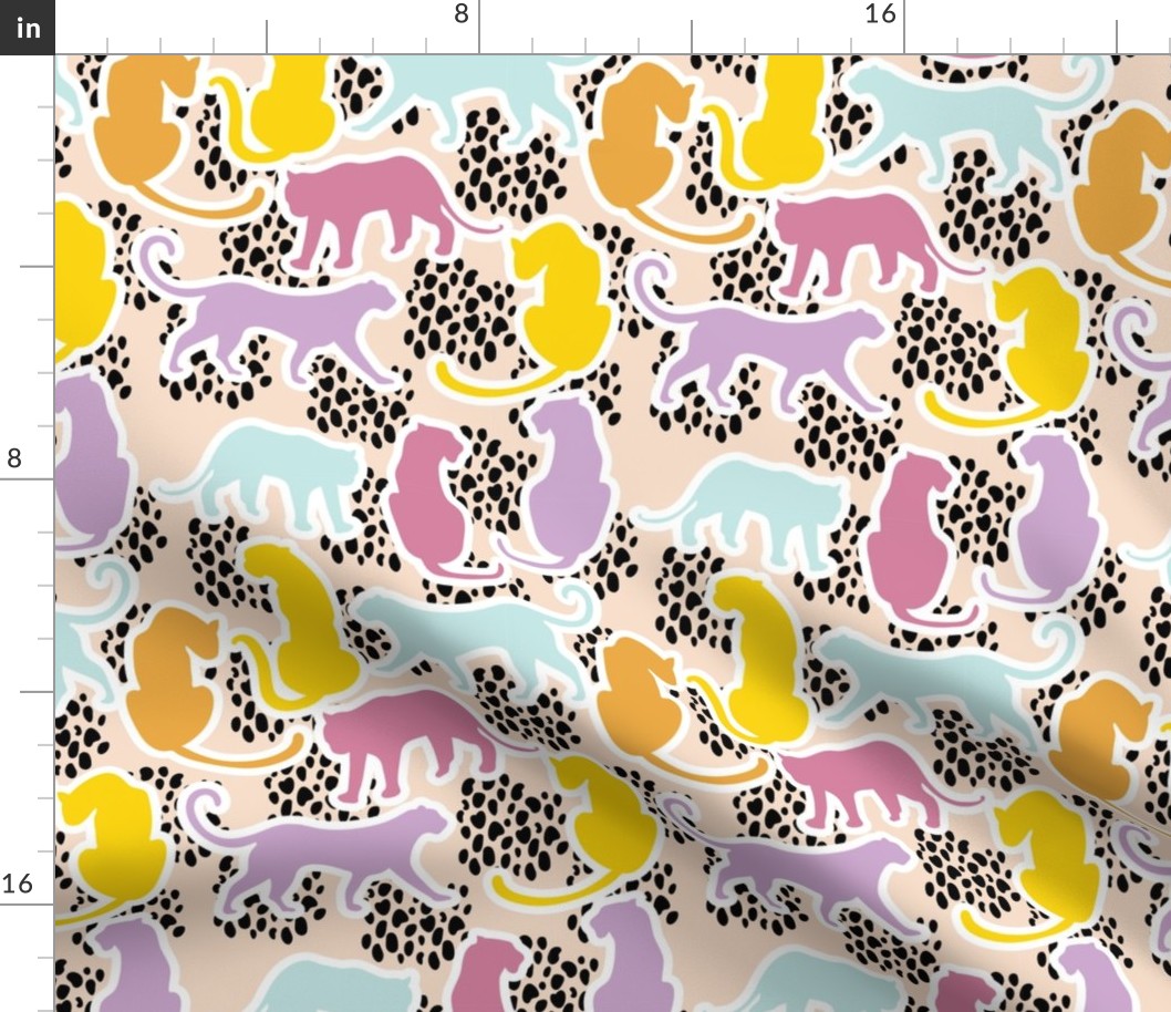 Colorful Leopard silhouettes