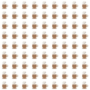 Small brown coffee cups on white