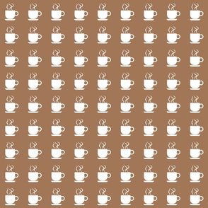 White coffee cups silhouettes on moka