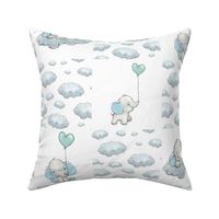 BLUE elephant patchwork cloud