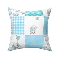 BLUE elephant patchwork 