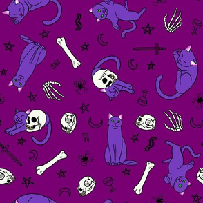 Witches Cats and Bones: Purple