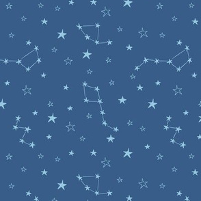 Constellation stars on blue background