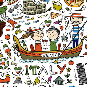 Travel to Italy Pattern. Culture and traditions