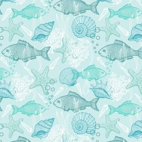 Underwater pattern - mint color