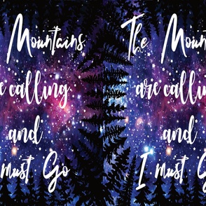 27"x36" - 2 to 1 Yard Minky - The mountains are calling and I must go - Night sky mountains