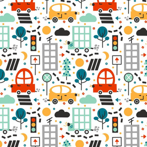 Traffic Cars Seamless Pattern