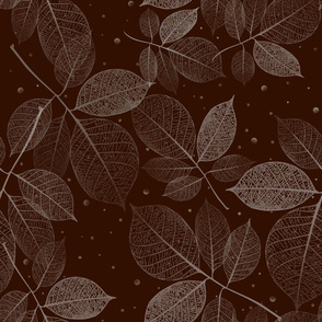 Chestnut skeleton leaf-coffee background 