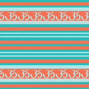 Om! Teal and coral