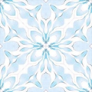 Blue Floral Moroccan tile, large, from Anines Atelier. Use the design for baby boy nursery, blue tile backsplash or kitchen walls.