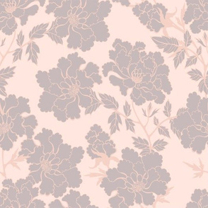 Gray flowers on pink