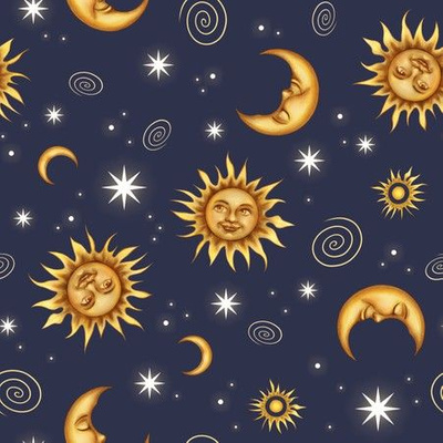 Vintage Celestial Fabric, Wallpaper and Home Decor | Spoonflower