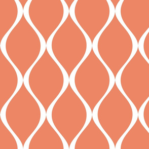 Large scale • Midcentury Modern - Vintage wave orange 