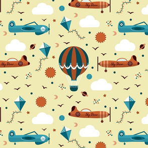 Flying Planes Seamless Pattern