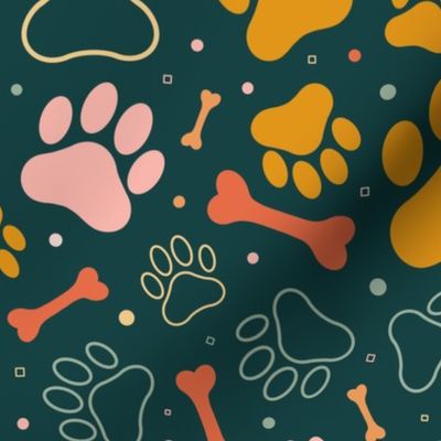 Dog Paw Pattern / Large Scale