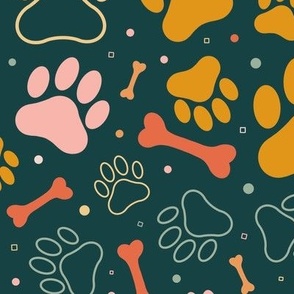 Dog Paw Pattern / Large Scale