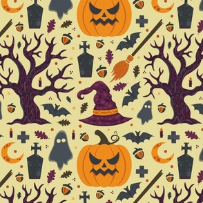 Creepy Pumpkin Halloween Pattern