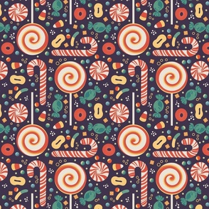 Various Candy Seamless Pattern / Medium Scale