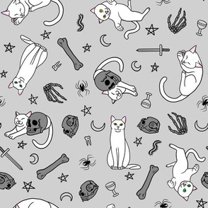 Witches Cats and Bones: White