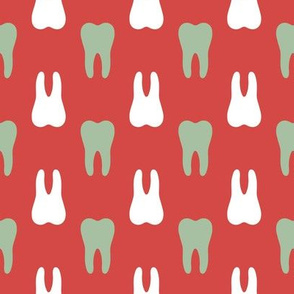 Dental Christmas Teeth - red & green