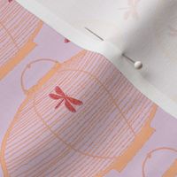 Bamboo Lantern & dragonflies (lilac, light tangerine & blood orange)