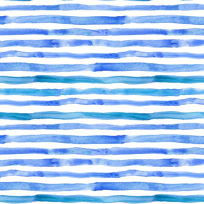 Watercolor Blue Stripes