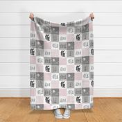 Oma//Pink - Wholecloth Cheater Quilt - Rotated