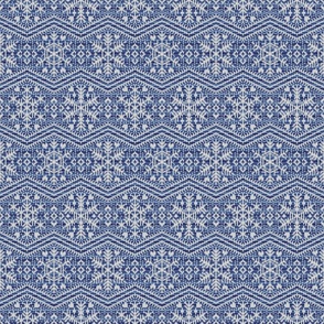 Fair Isle Snowflakes S Blue