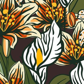 Leopard lily, Zebra calla and Tiger lily - large scale