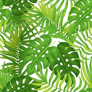Tropical leaves - green