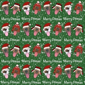 Merry Pitmas - Pit Bull - Bully Breed - Christmas Dog