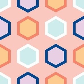 Geometric (Bear) hexagons - multi color