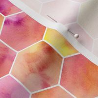 warm colors hexagons