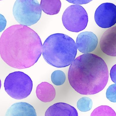 violet watercolor buubles