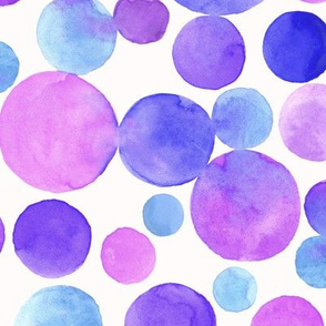 violet watercolor buubles