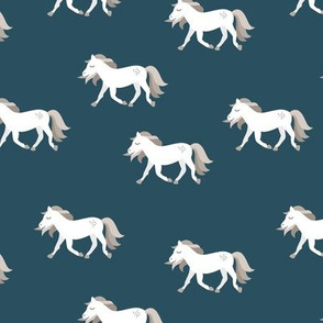 Hold your horses little wild horse western ranch cowboy theme kids blue white gray neutral