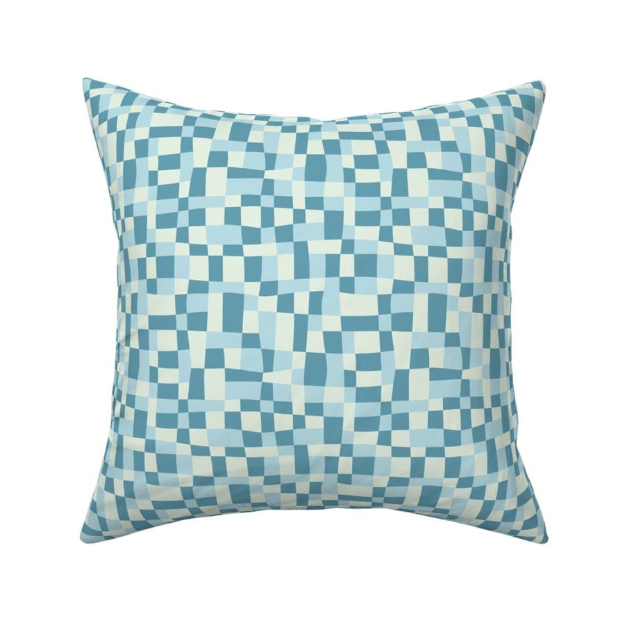 Uneven squares, teal plaid