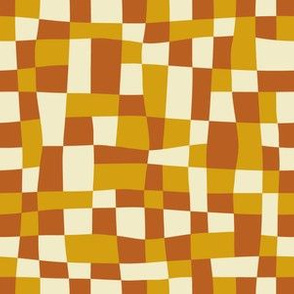 Uneven squares, terracotta plaid 