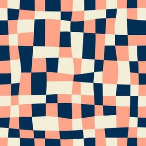 Uneven squares, pink-navy plaid